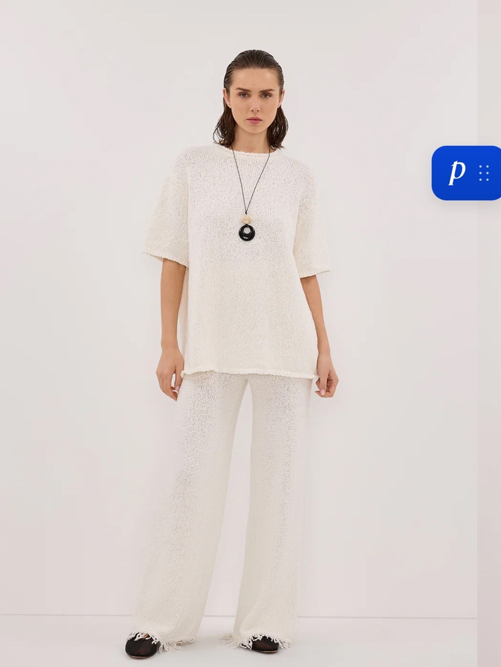 Dissh Sue Off White Oversized Knit Tee M NWT